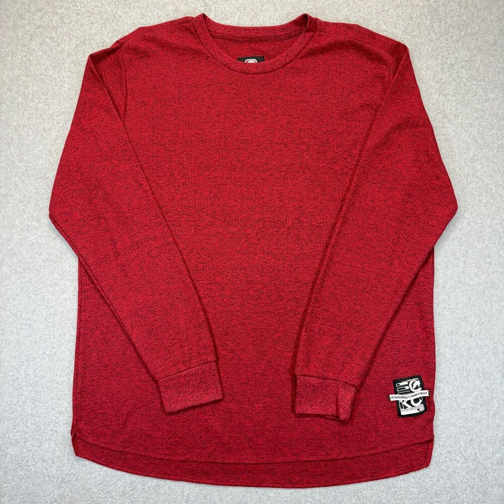 Ecko Unltd Waffle Knit Long Sleeve Shirt Men’s 2XL Heathered Red